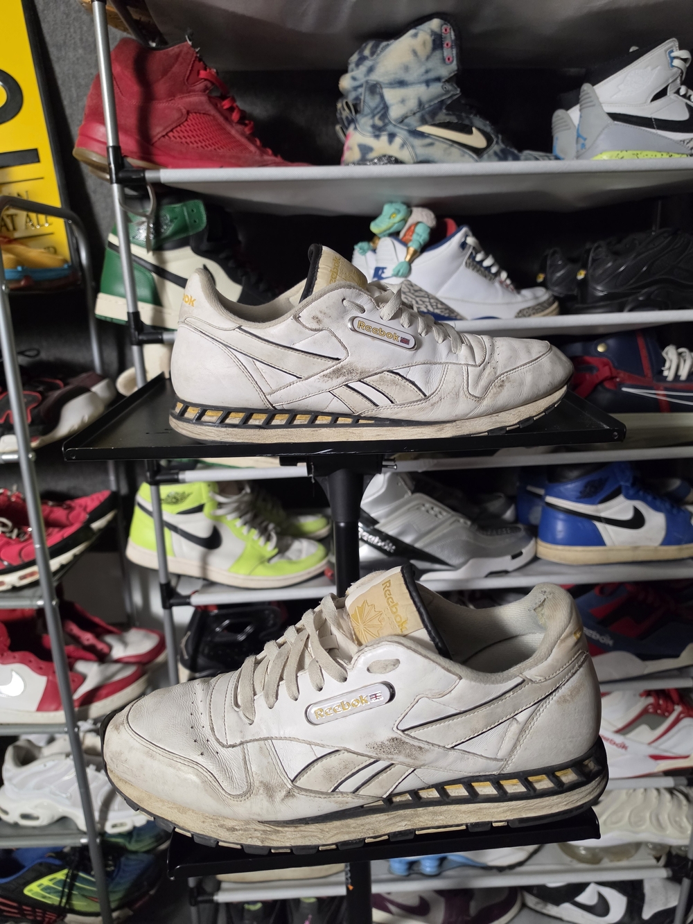 🔥 Vintage! Reebok Men Size 13 Classic Leather White/Gray Men's Sneakers